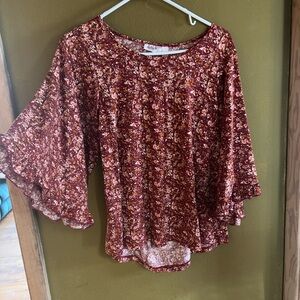 Floral Red Women's Top